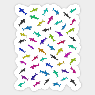 COLORFUL UNDER THE SEA SHARKS Sticker